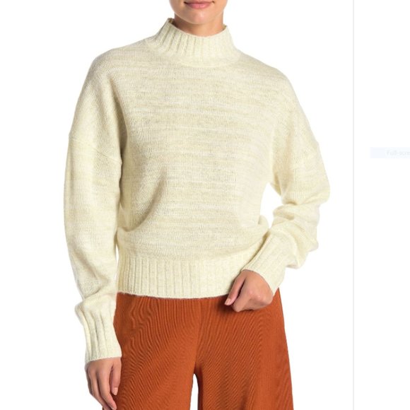 NSR Sweaters - NSR Mock Neck Knit Sweater in cream size XL